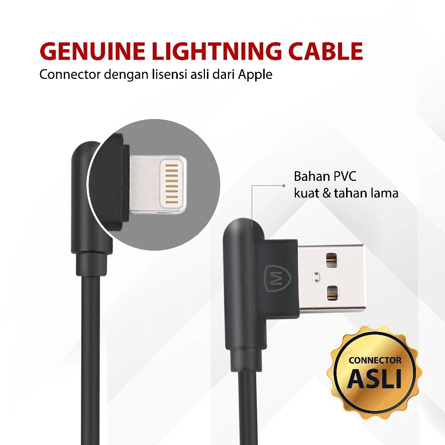 Micropack Charger Cable Lightning to USB-A Gripline Edition MFI - Fast Charging - Kabel 1 Meter - I-124 - SFI Group - 3