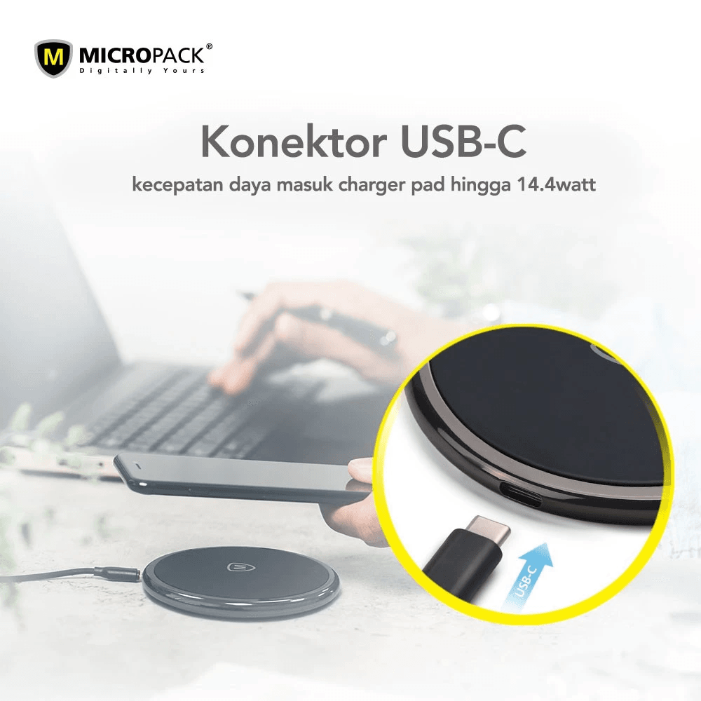Micropack Fast Charging Wireless Charger Pad with USB-C PD Input WCP-10PD - SFI Group - 4