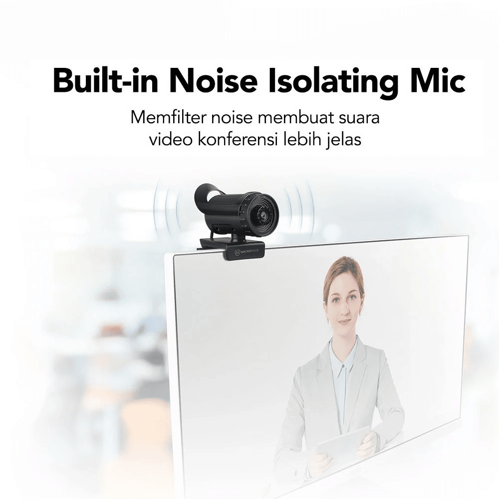 Micropack Webcam HD 720P - Built-in Noise Isolating Mic - Beauty Effect - MWB-11 - SFI Group - 3