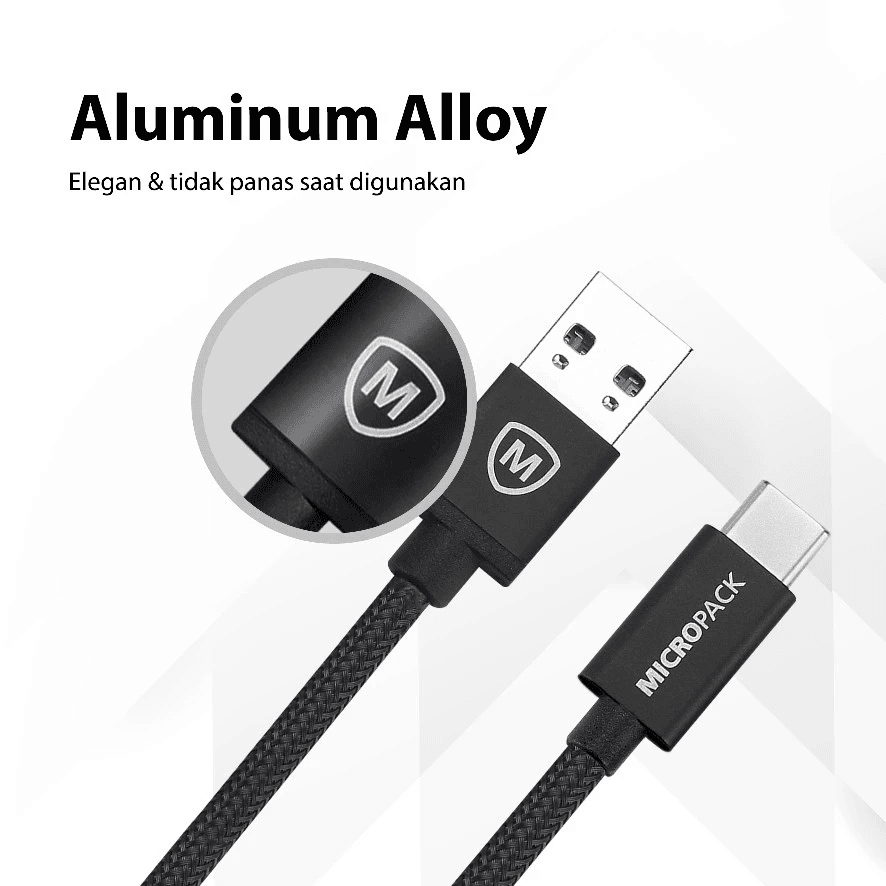 Micropack Charging Cable USB A to C - Fast Charging - Strong Kevlar Fiber - Thunder 5G - 1 Meter - MC-310C - SFI Group - 4