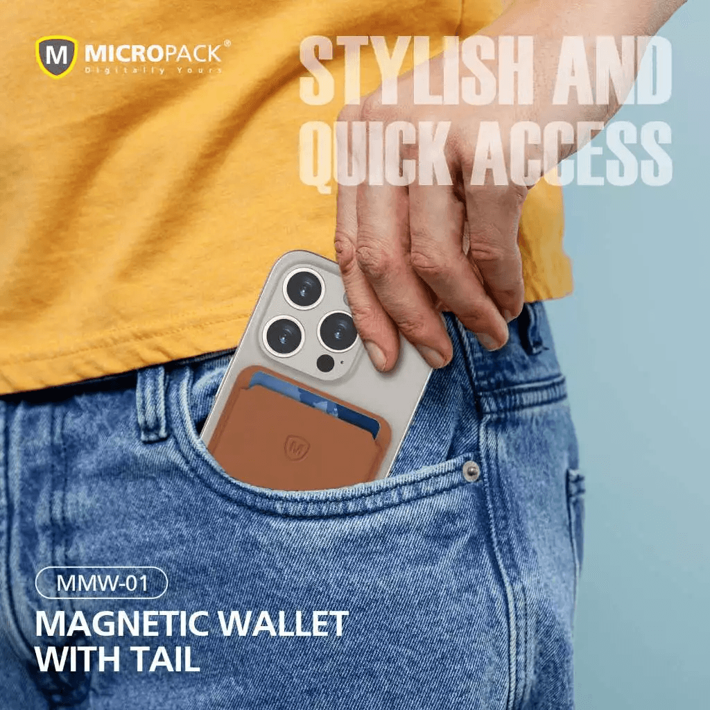 Micropack Magnetic Wallet - Real Leather - Stylish & Quick Access - Magsafe Compatible - Card Holder - MMW-01 - SFI Group - 4