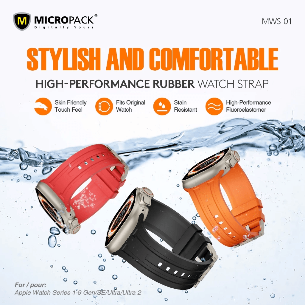 Micropack Rubber Watch Strap - Stylish & Comfy - Skin Friendly - Stain Resistant - Strap Jam - MWS-01 - SFI Group - 2