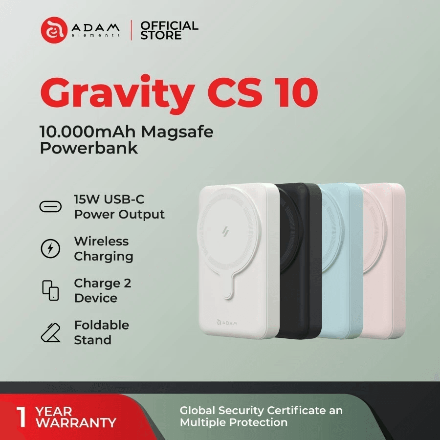 Adam Elements - Powerbank Power Bank Wireless Magnetic 10000 10.000 mAh - Gravity CS10 - SFI Group