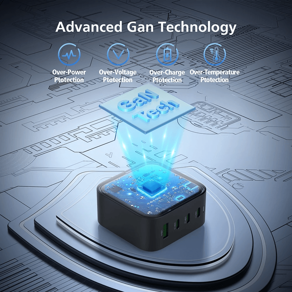 Micropack Wall Charger With Travel Adapter - 4-In-1 - Super Fast Charging 100watt - GaN - MWC-4100 - SFI Group - 3