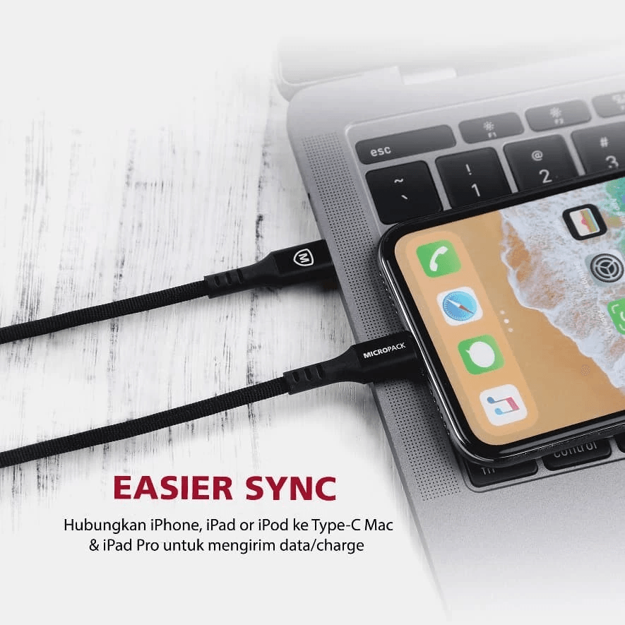 Micropack Cable USB C to Lightning (MFI) 1.2M (i-130CL) MFI Fast Charging Kabel Charger - SFI Group - 4