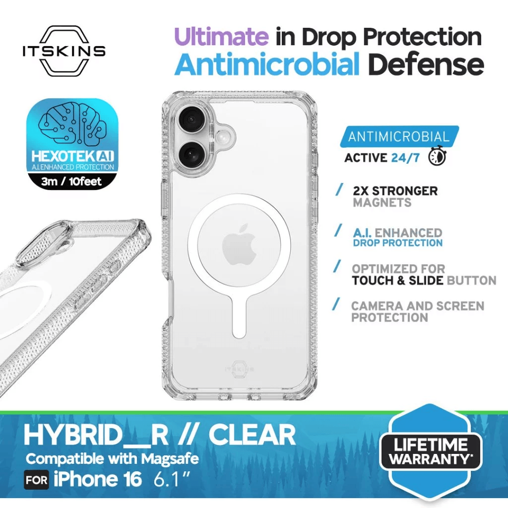 ITSKINS CASE FOR IPHONE 16 IPHONE 16 PRO IPHONE 16 PLUS IPHONE 16 PRO MAX ProMax MAGSAFE HYBRID TRANSPARENT - SFI Group