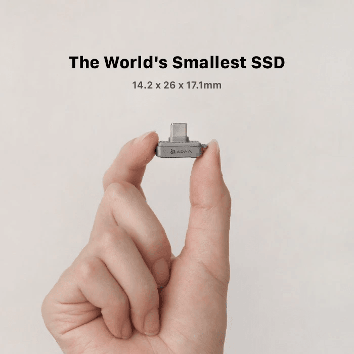 Adam Elements - Flash Drive - SSD - Nano Touch Fingerprint - USB C - 256 GB - 450 Mbps - Iklips S - Gray - SFI Group - 2