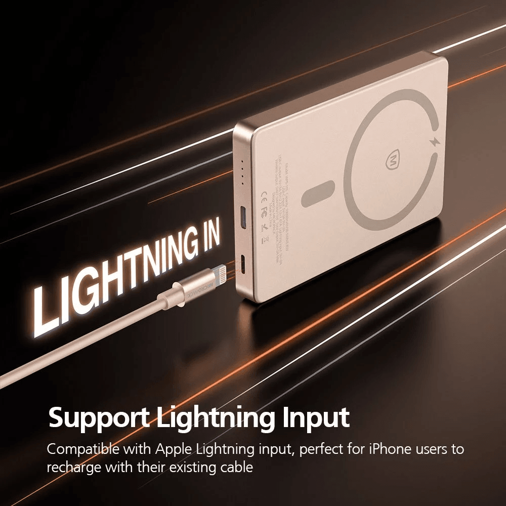 Micropack Wireless Powerbank 10.000 mAh - Fast Charging 22,5 watt - Slim Magnetic 14mm - Power Bank 10000 mAh - WPB-10S - SFI Group - 3
