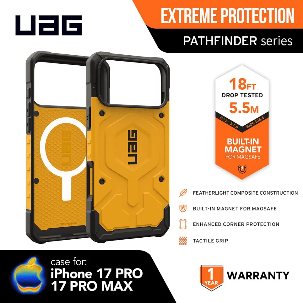 UAG Case For iPhone 17 Pro  17 Pro Max - Casing iPhone 17 ProMax - Pathfinder MagSafe - Heritage Yellow - SFI Group