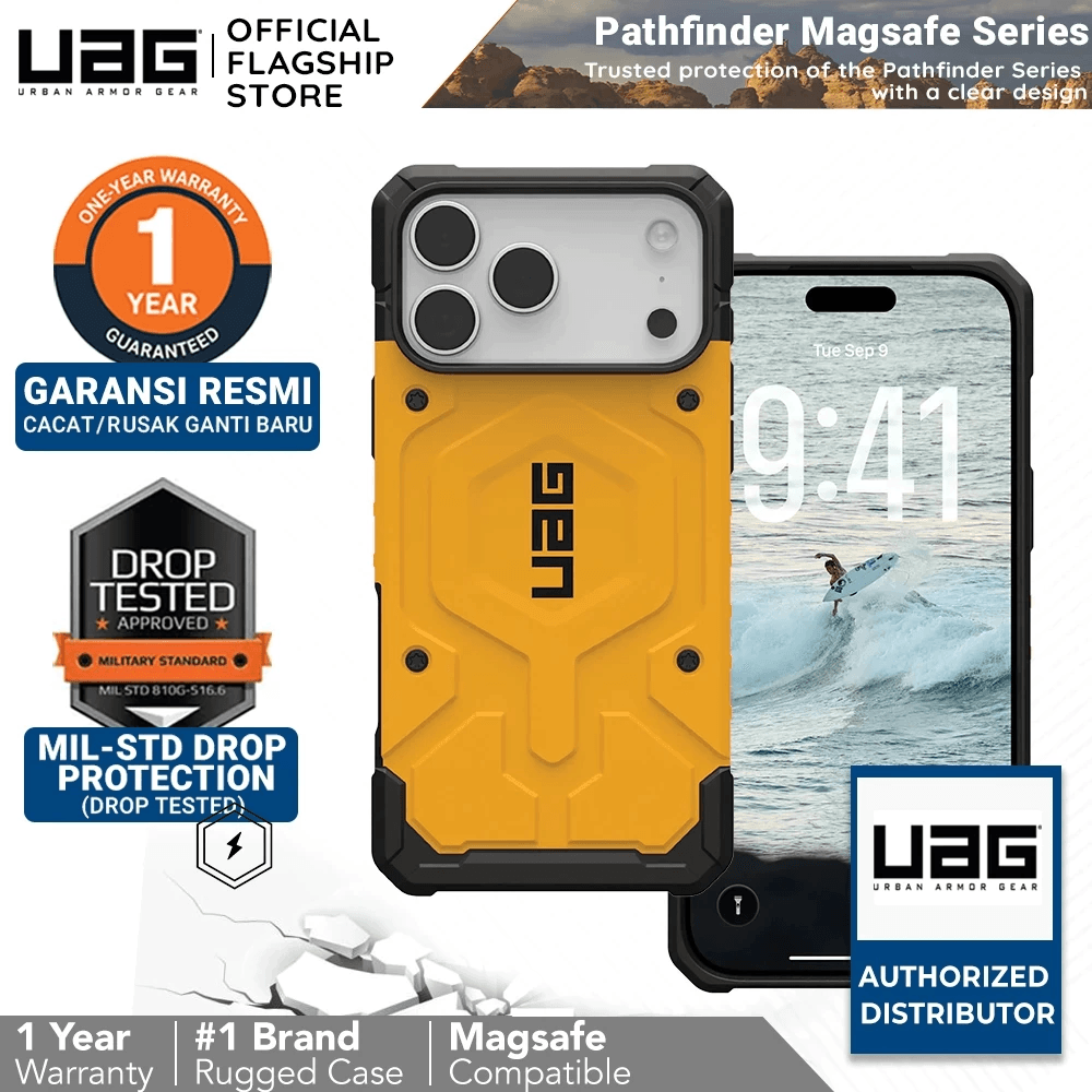 UAG Case For iPhone 17 Pro  17 Pro Max - Casing iPhone 17 ProMax - Pathfinder MagSafe - Heritage Yellow - SFI Group - 3