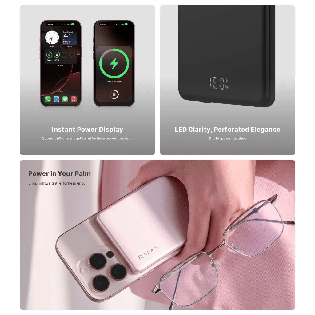 Adam Elements Vionta L10  L5 Ultra Slim Magnetic Wireless Charging Power Bank Powerbank 10.000 10000mAh  5.000 5000mAh - SFI Group - 4