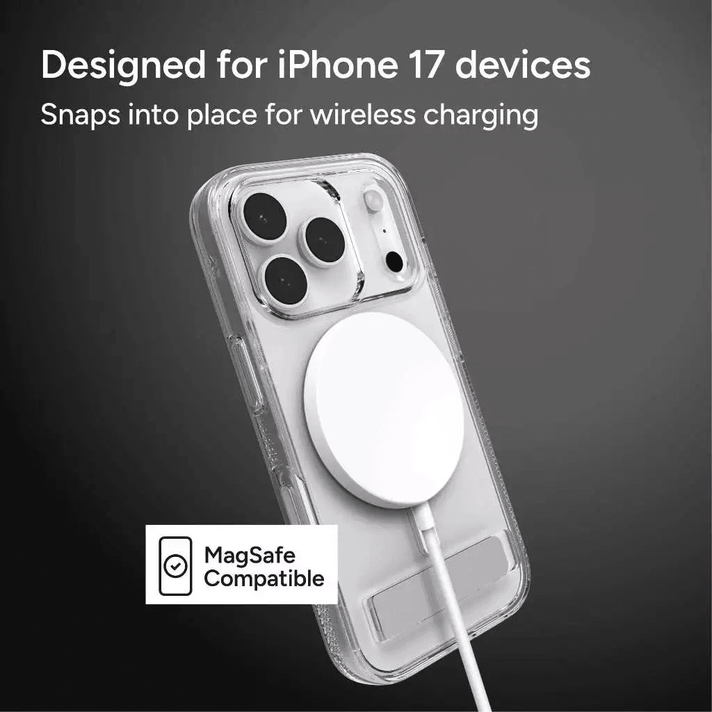 ZAGG Case For iPhone 17 Pro 17 Pro Max - Casing HP Iphone 17 ProMax - Crystal Palace Snap - with Kickstand Kick Stand & Camera Button - Clear - SFI Group - 2