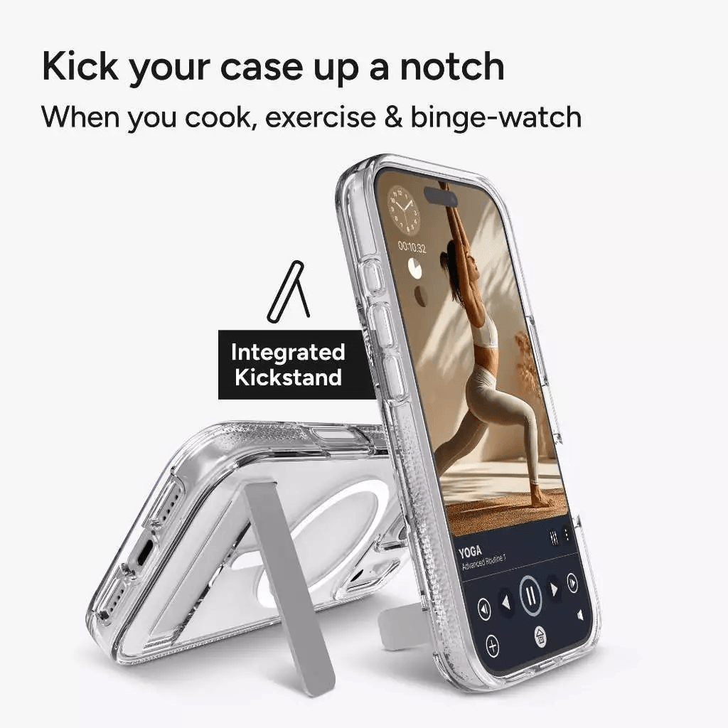 ZAGG Case For iPhone 17 Pro 17 Pro Max - Casing HP Iphone 17 ProMax - Crystal Palace Snap - with Kickstand Kick Stand & Camera Button - Clear - SFI Group - 5
