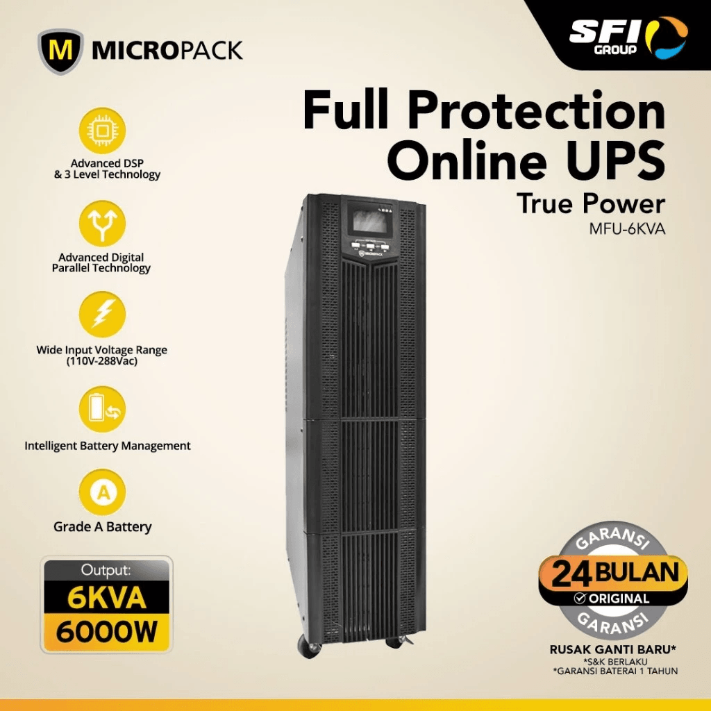 Micropack UPS Online Premium Stabilizer - Lightning Protection (Anti Petir) - 6KVA - MFU-6KVA - SFI Group