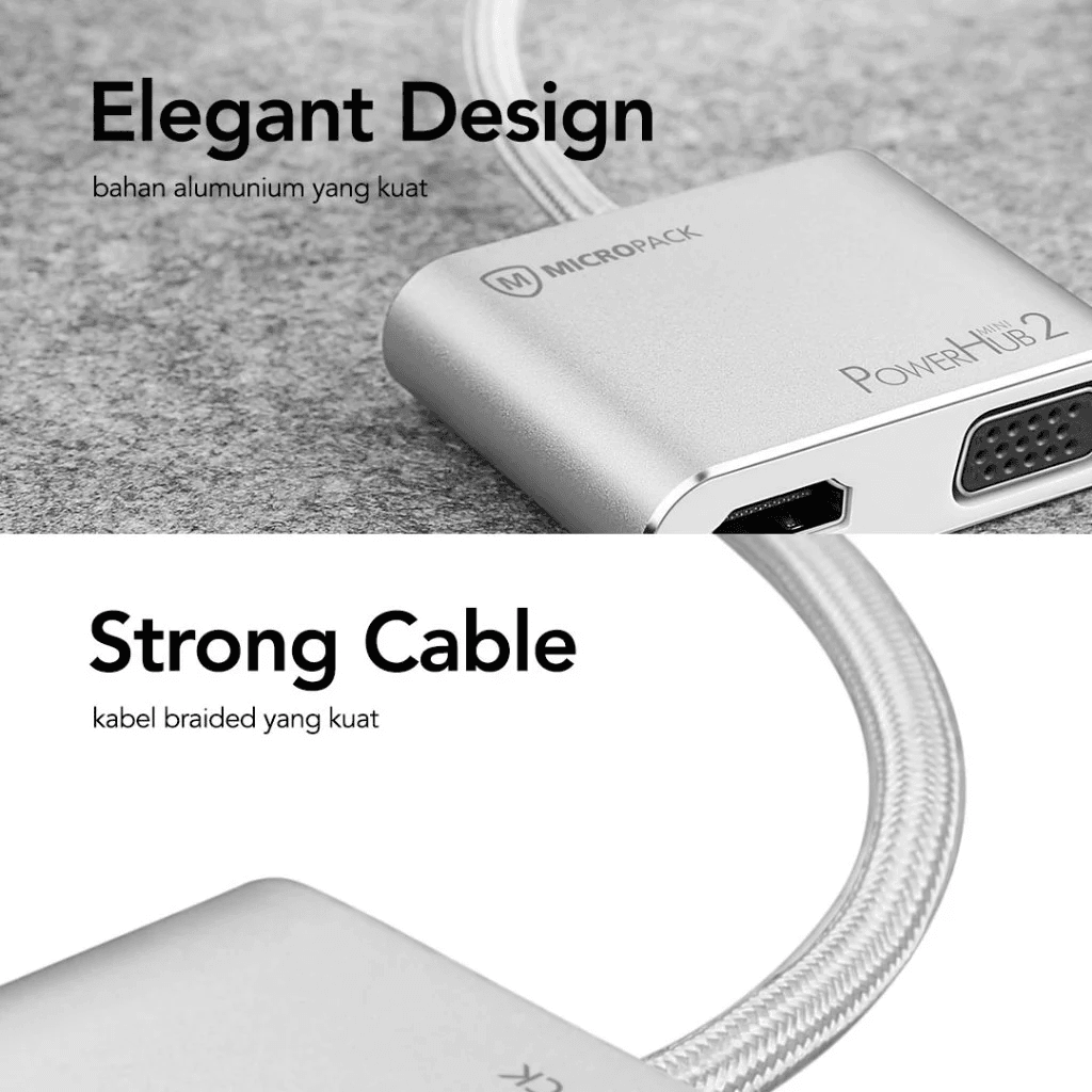 Micropack Data Converter 4-in-1 Multifunction - USB-C 4-IN-1 - HDMI 60Hz, VGA, Type C PD, Type A - MDC-4V-SL - SFI Group - 5