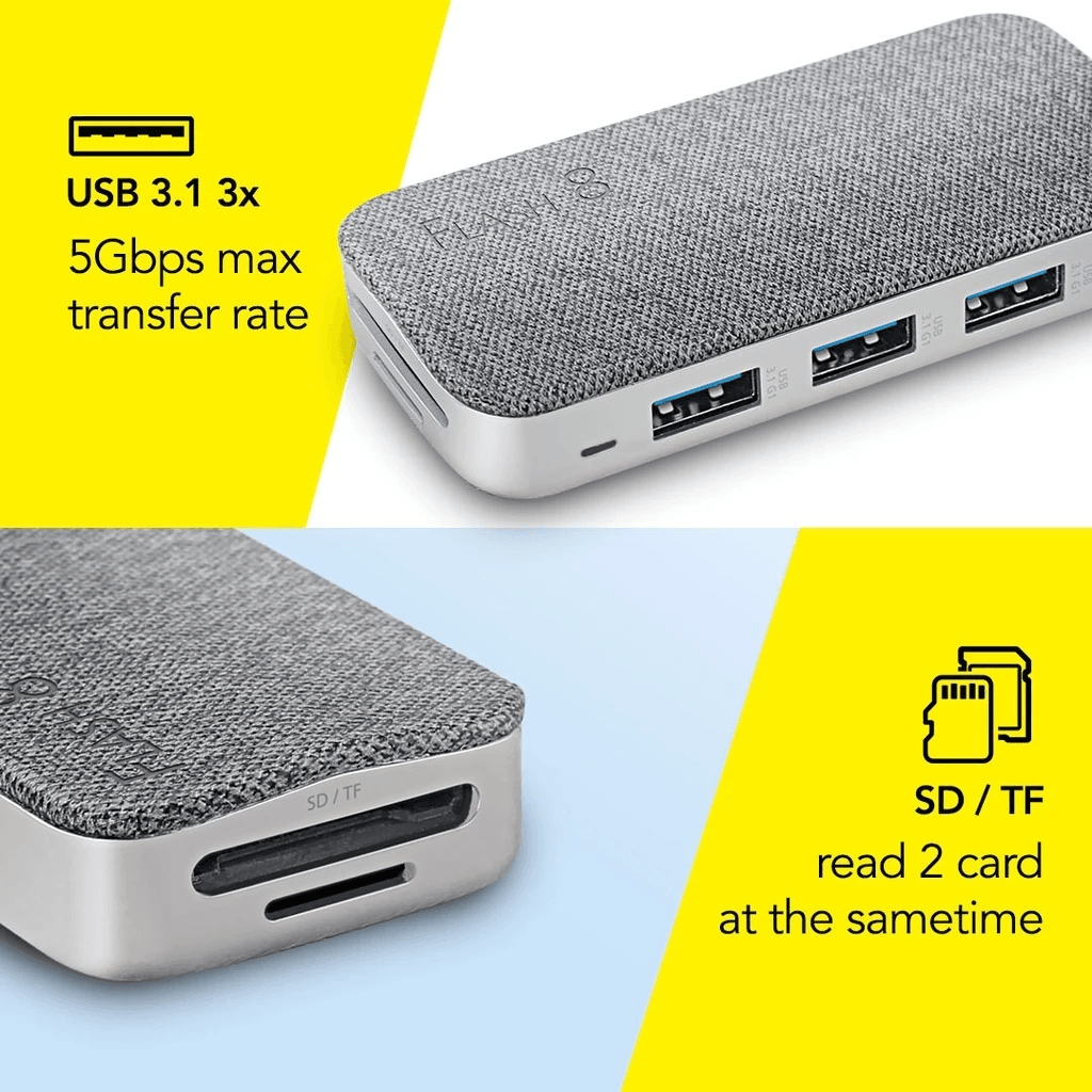 Micropack Data Converter Premium 8-in-1 - Type-C Flash 8 Port - Ultra HD 4K - 100W PD Fast Charging - MDC-8GY - SFI Group - 3