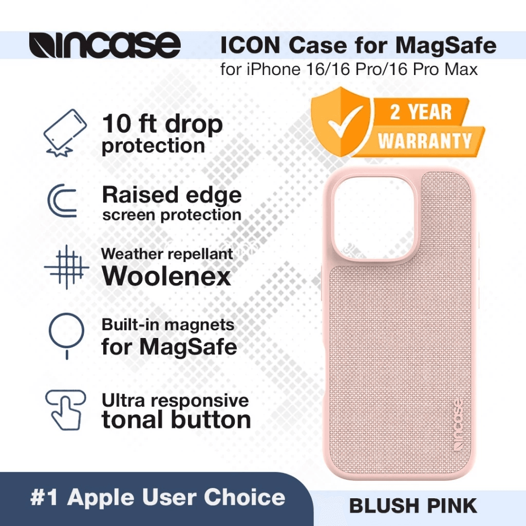 Incase Case MagSafe iPhone 16 iPhone 16 Pro  iPhone 16 Pro Max ProMax Icon Casing - Blush Pink - SFI Group