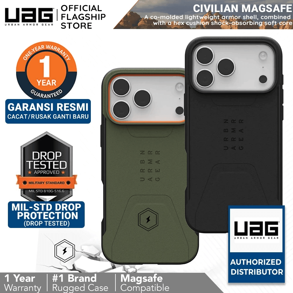UAG - Case For Iphone 17/17 Pro Max - Casing Hp Magsafe ProMax - Civilian - SFI Group