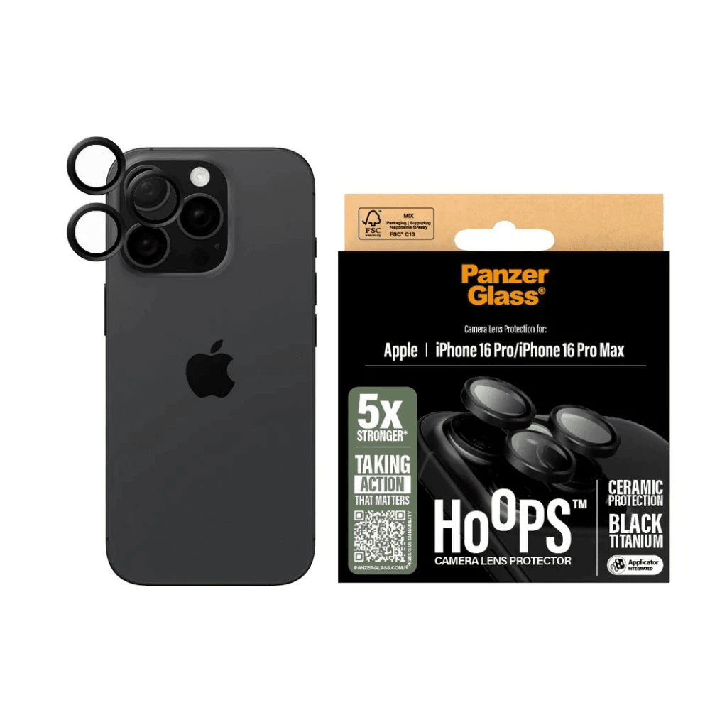 PanzerGlass Hoops Ceramic Camera Lens Protector (3 Lens) Natural Titanium For iPhone 16 Pro | 16 Pro Max | ProMax Pelindung Lensa Kamera - SFI Group - 3