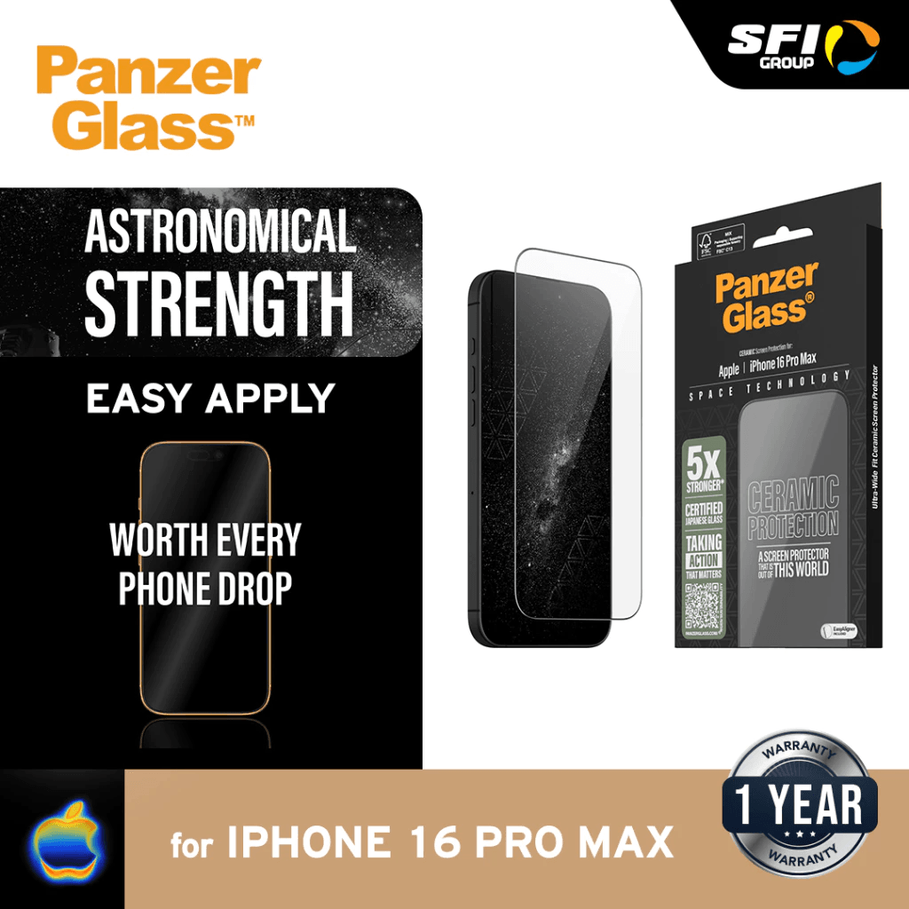 PanzerGlass Ceramic UWF Screen Protector For iPhone 16 Pro | 16 Pro Max | Tempered Glass Anti Gores ProMax - SFI Group