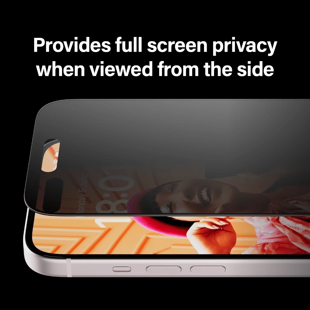 PanzerGlass Privacy UWF Screen Protector For iPhone 15 | 15 Pro | 15 Max | Tempered Glass Anti Gores ProMax - SFI Group - 3