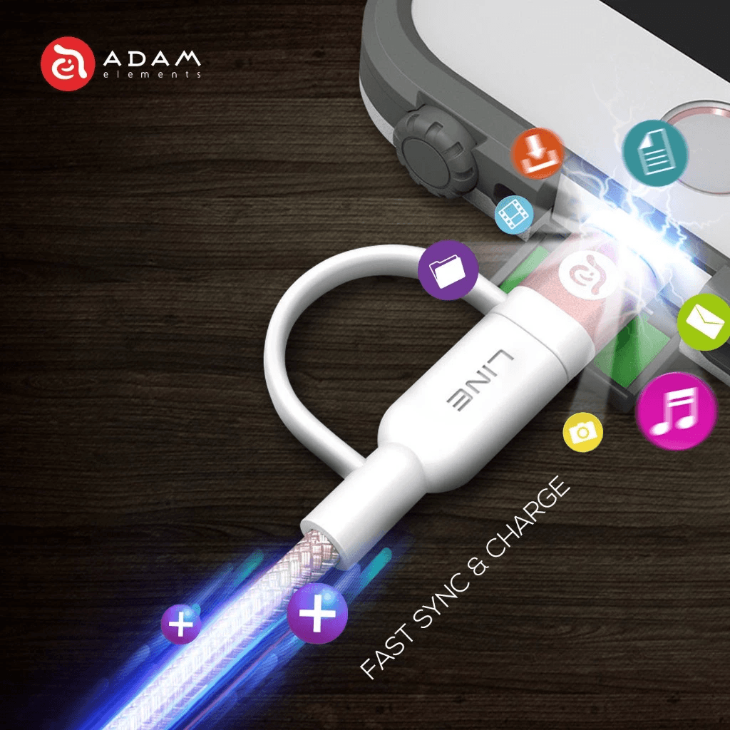 Adam Elements - PEAK II C120B - Cable USB-C to Lightning - 120CM - 30W - Sync & Charge - Black - Kabel Charger - 3