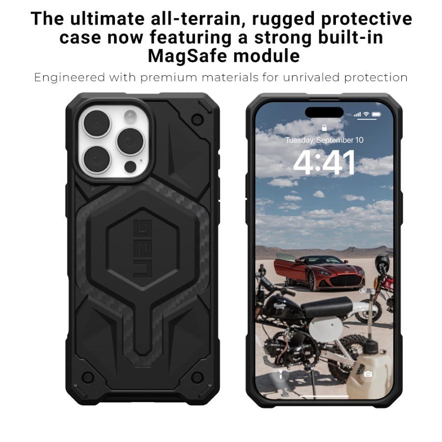UAG Monarch Pro Case iPhone 16 Pro/16 Pro Max - Magsafe Casing ProMax - Carbon Fiber - SFI Group - 3