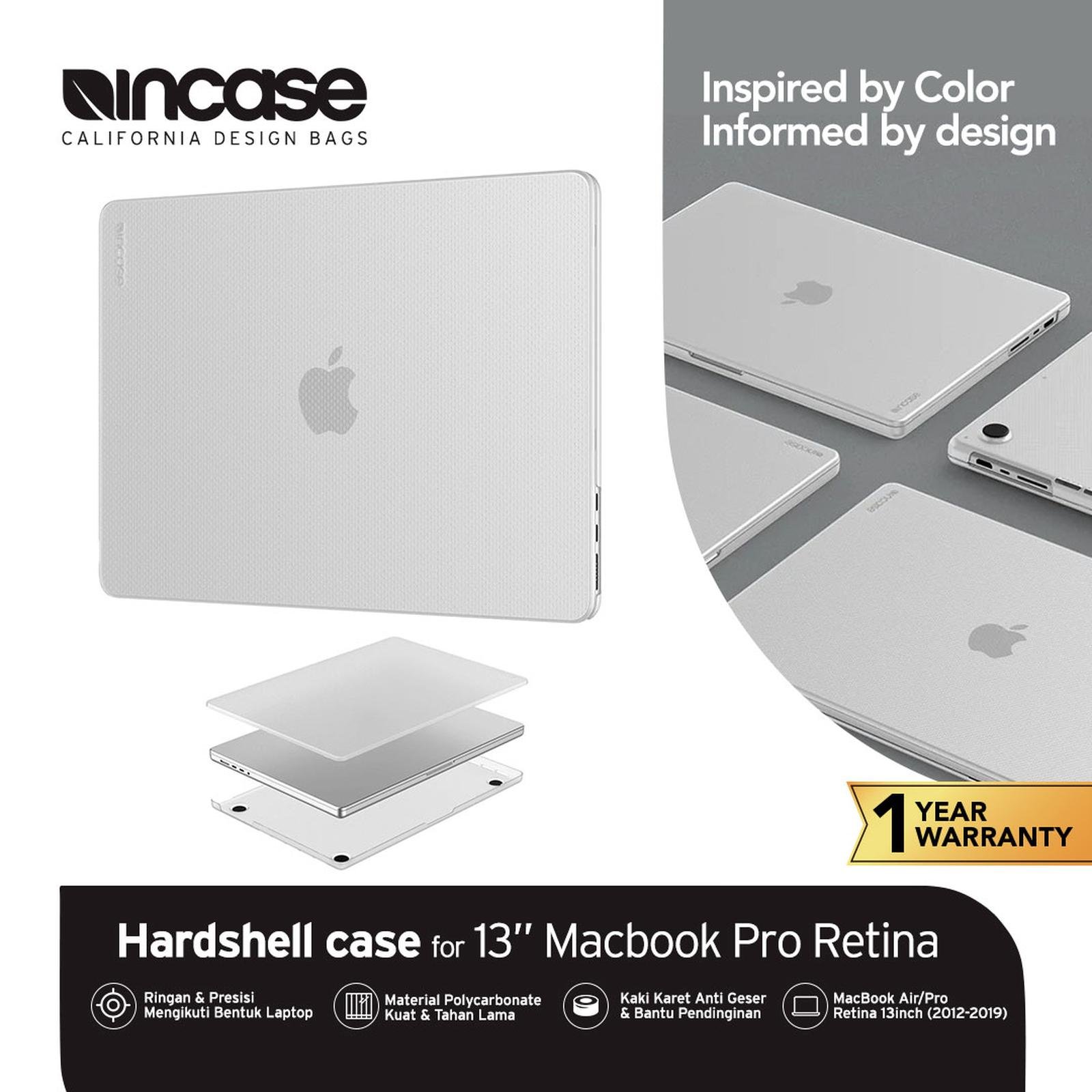 Incase Casing Macbook Pro Retina 13 Inch Hardshell Dots Clear (CL60608) | Case Macbook Pro | Casing Macbook Pro 13 Inch