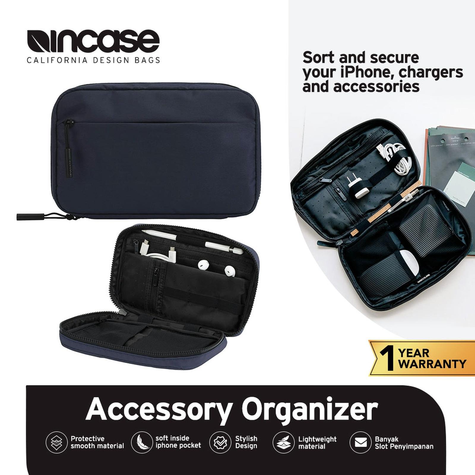 Incase Organizer Pouch Bag Nylon Accessory | Pouch Bag pria | Tas Tangan pria | Tas Mini | INTR400402 - NAVY