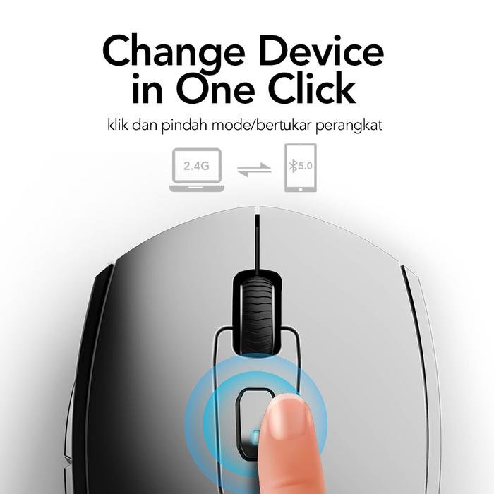 MICROPACK Keyboard Mouse Wireless Silent Combo Inspire 1200 DPI Bluetooth 2.4G - Multi Device Slim Original - 4