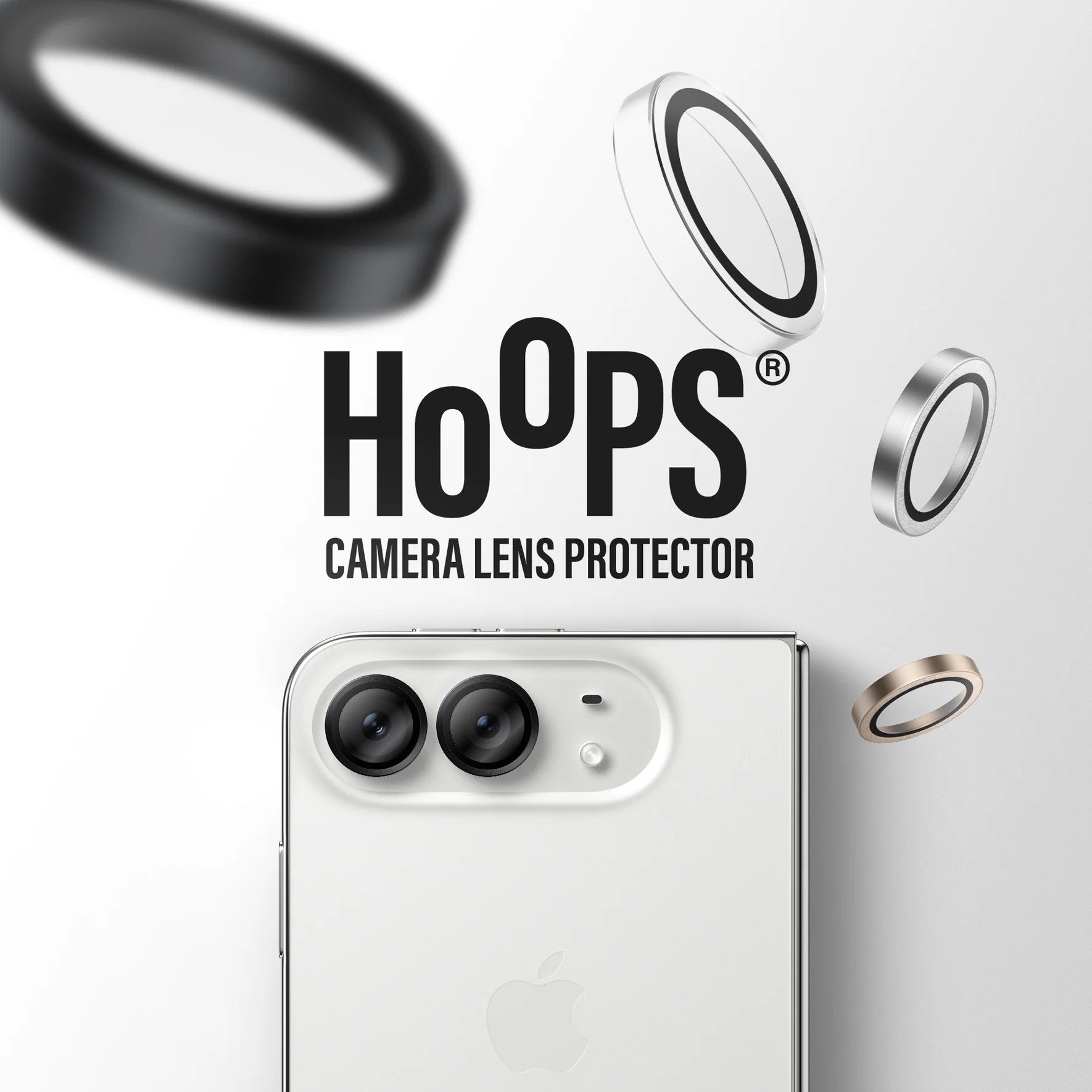 PanzerGlass Hoops Camera Lens Protector for iPhone Duo - Black - 4
