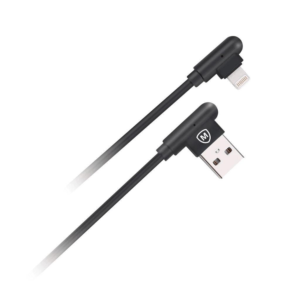 Micropack Charger Cable Lightning to USB-A Gripline Edition MFI - Fast Charging - Kabel 1 Meter - I-124 - SFI Group - Black