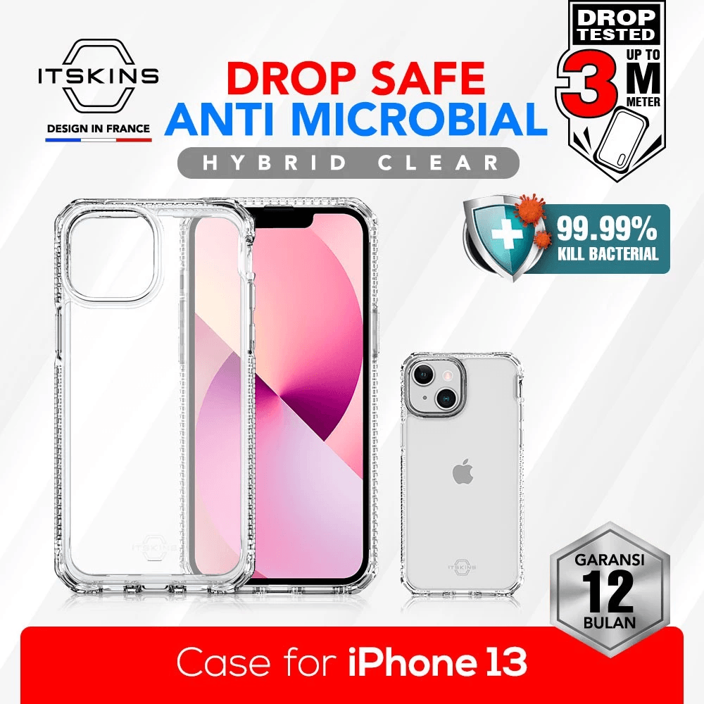 ITSKINS Shockproof Case / Casing for iPhone 13 - Hybrid Clear - SFI Group - Transparent