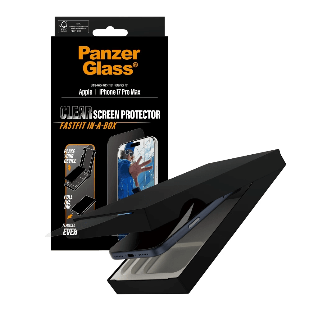 PanzerGlass Screen Protector iPhone 1716 Pro17 Pro17 Air17 Pro Max Clear ProMax - Ultra Wide Fit - Tempered Glass - Anti Gores - With Black Frame - SFI Group - Iphone 17 Pro Max