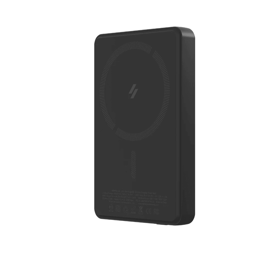 Adam Elements Vionta L10  L5 Ultra Slim Magnetic Wireless Charging Power Bank Powerbank 10.000 10000mAh  5.000 5000mAh - SFI Group - Black