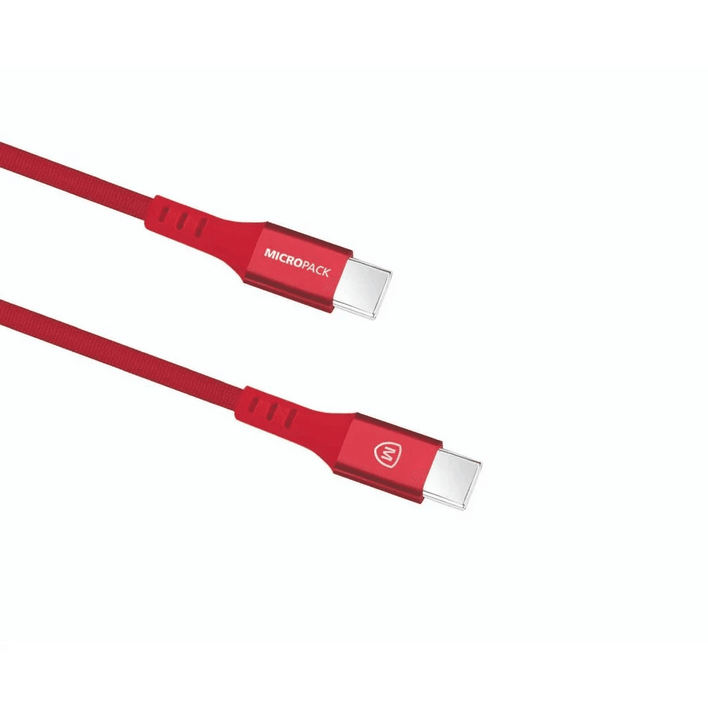 Micropack Cable C to C - Super Fast Charging & Strong Cable - 60watt - Kabel 2 Meter - MC-CC23 - SFI Group - Red