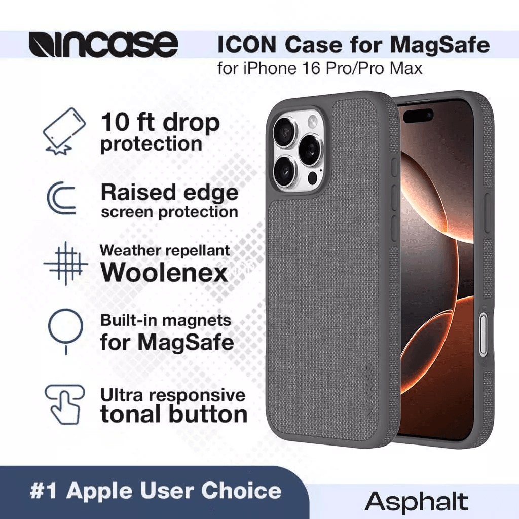INCASE CASE FOR IPHONE 16 PRO IPHONE 16 PRO MAX CASING MAGSAFE ICON ASPHALT GREY ProMax - SFI Group - Iphone 16
