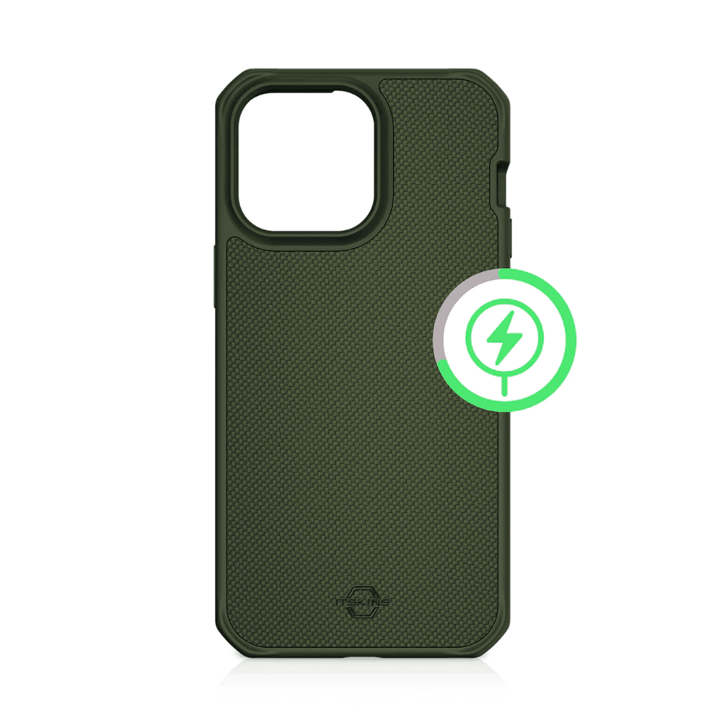 ITSKINS Ballistic R Case iPhone 14 Pro Max / 14 Pro - Nylon Casing ProMax - SFI Group - Olive Green