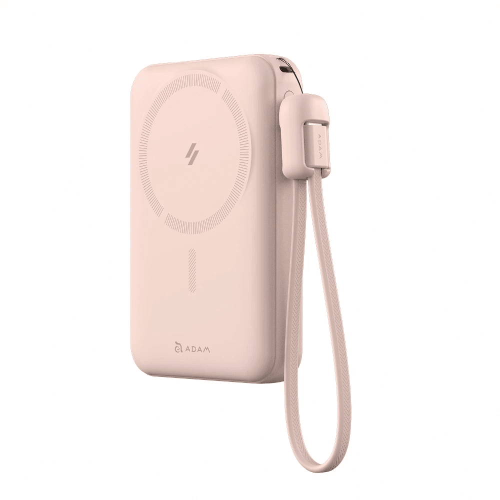 Adam Elements - Power Bank Magnetic Wireless - Built In USB C Cable - 10000 10.000 mAh - 8 In 1 - Compatible With Apple Watch & Samsung Galaxy Watch - 20W - Powerbank - Vionta C2 Pro - SFI Group - Pink