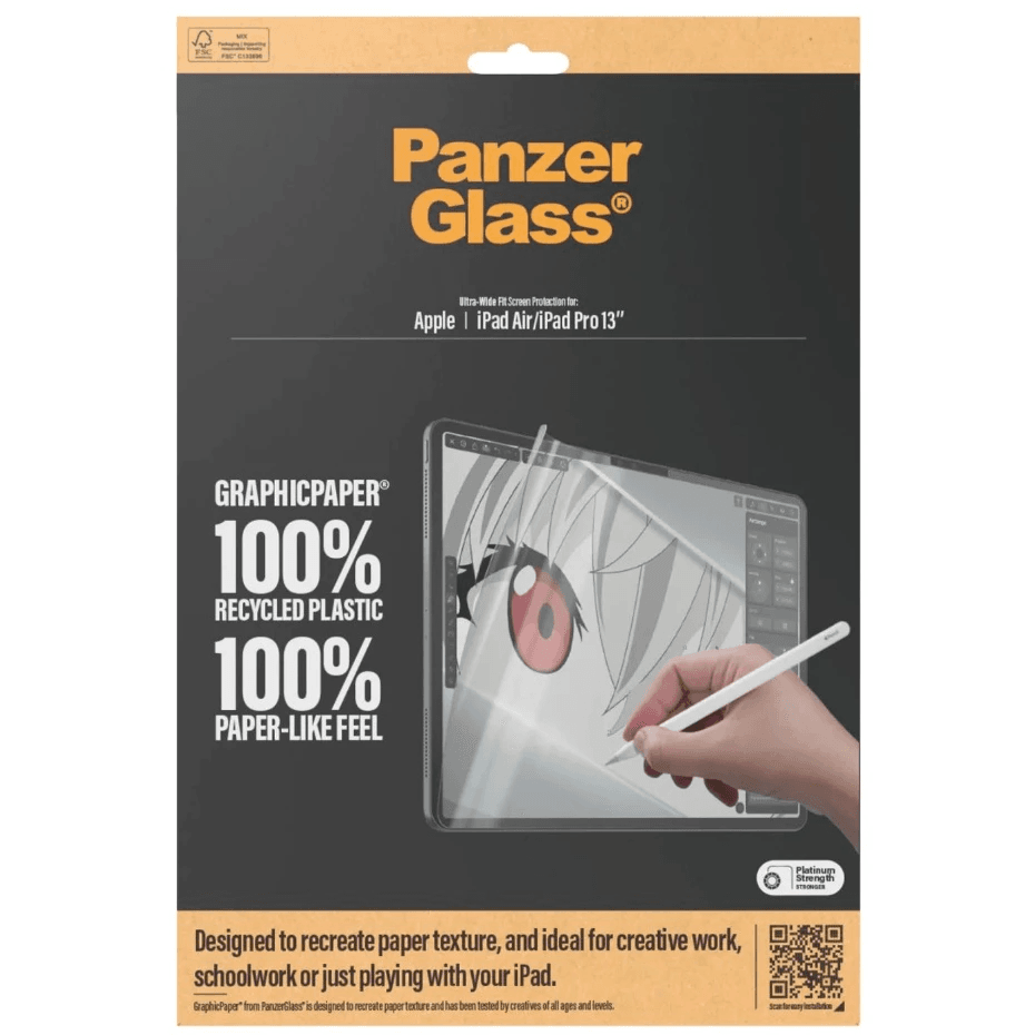 PanzerGlass Graphic Paper Screen Protector For iPad Pro M4 11" / 13" 2024 | iPad Air M2 10.9" 2024 / iPad 10.9'' | Tempered Glass Anti Gores - SFI Group - iPad Air/Pro 13"