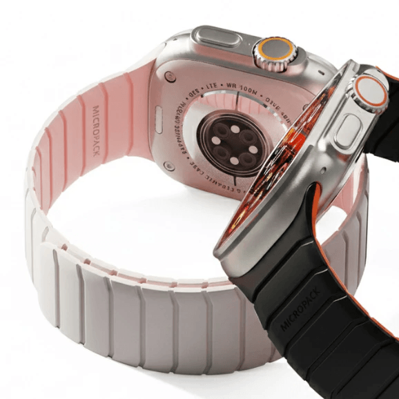 Micropack Magnetic Watch Strap - Stylish & Comfy - Skin Friendly - Reversible 2 Sides 42 Ultra - MWS-03 - Pink