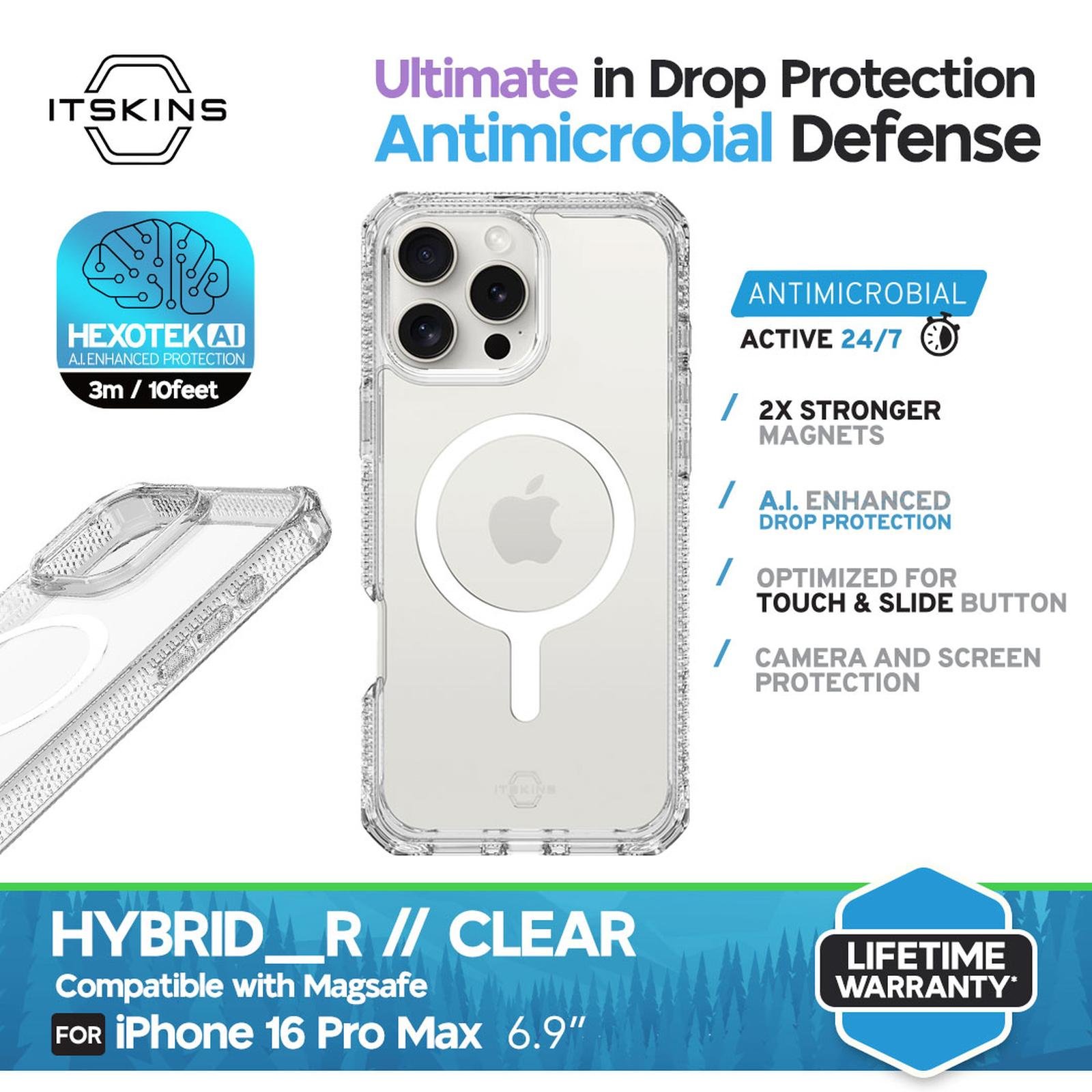ITSKINS CASE FOR IPHONE 16 - MAGSAFE - HYBRID CLEAR - CASING TRANSPARENT (4894465107376) - SFI Group - IPHONE 16 PLUS