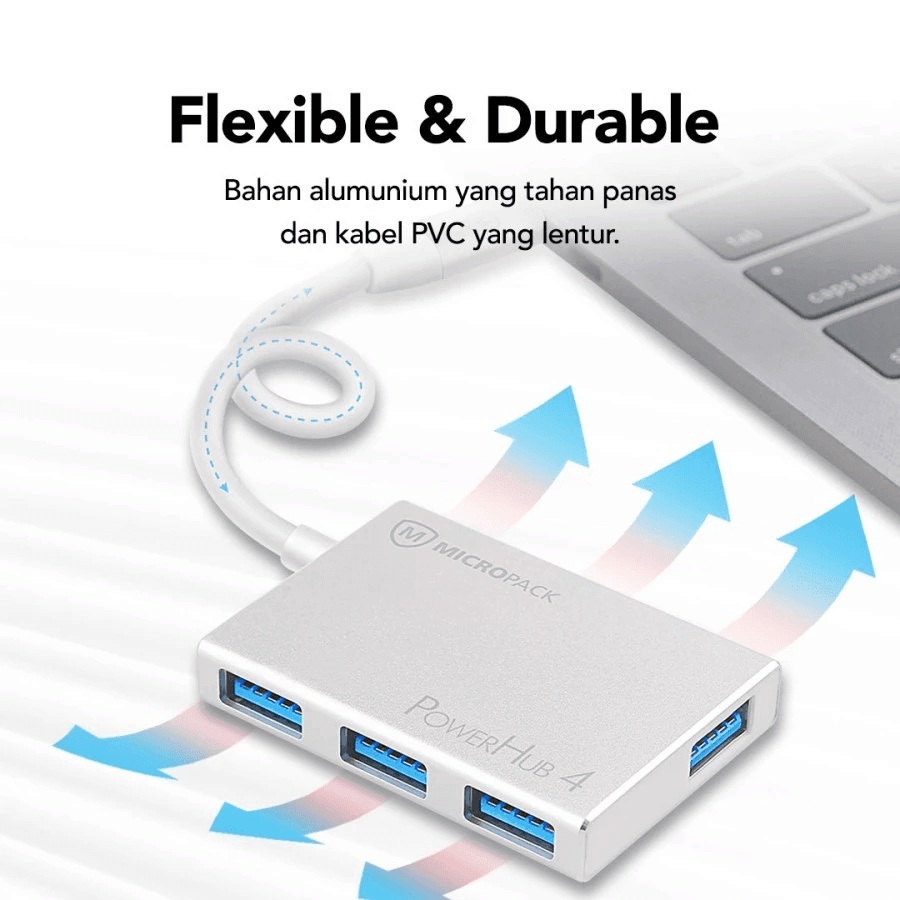 Micropack Data Converter 4-in-1 - Type-C To USB-A - Hub 3.2 Powerhub 4 - MDC-4 SL - SFI Group - 2