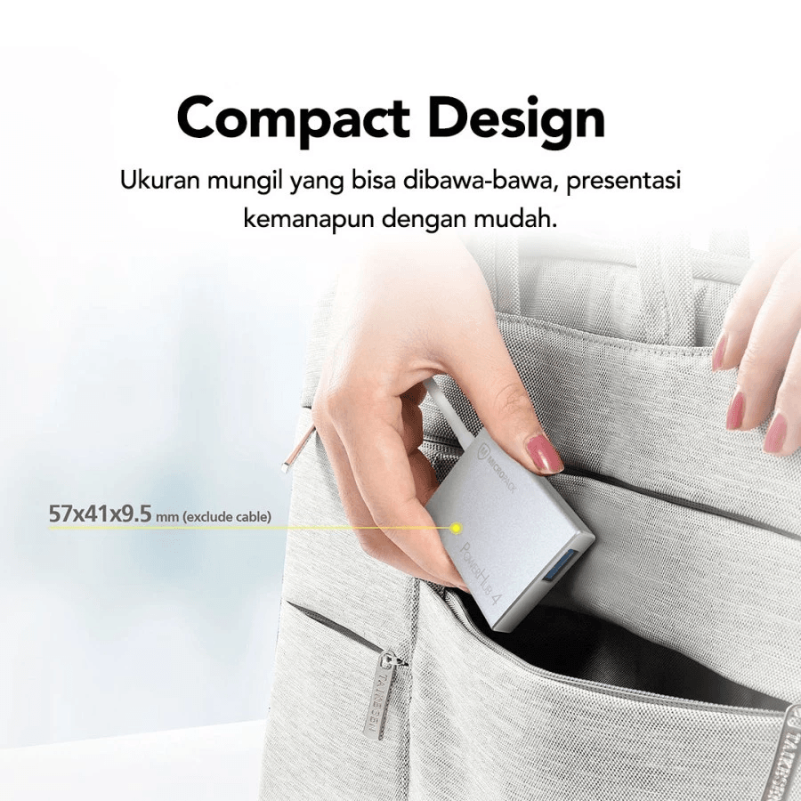 Micropack Data Converter 4-in-1 - Type-C To USB-A - Hub 3.2 Powerhub 4 - MDC-4 SL - SFI Group - 4