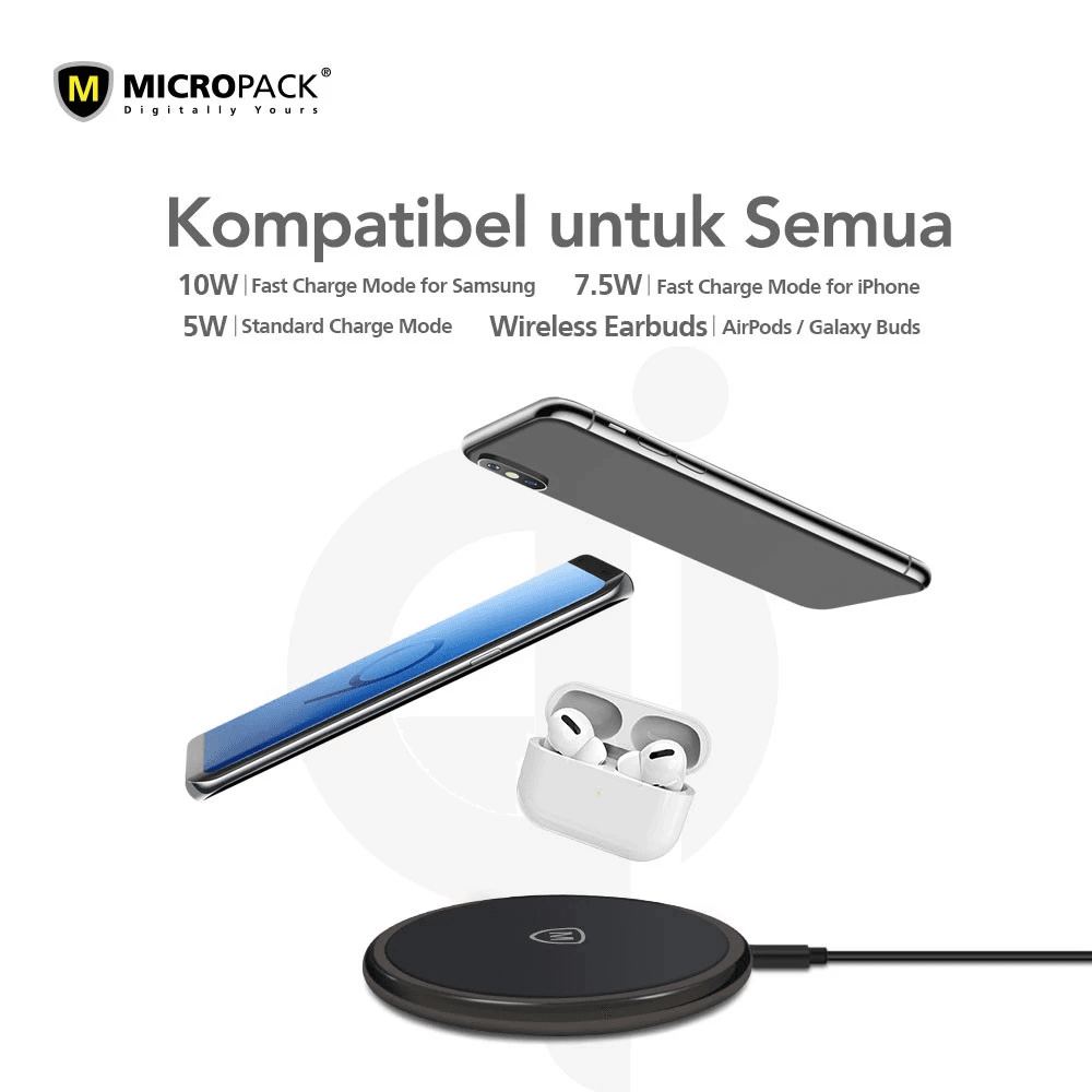 Micropack Fast Charging Wireless Charger Pad with USB-C PD Input WCP-10PD - SFI Group - 3