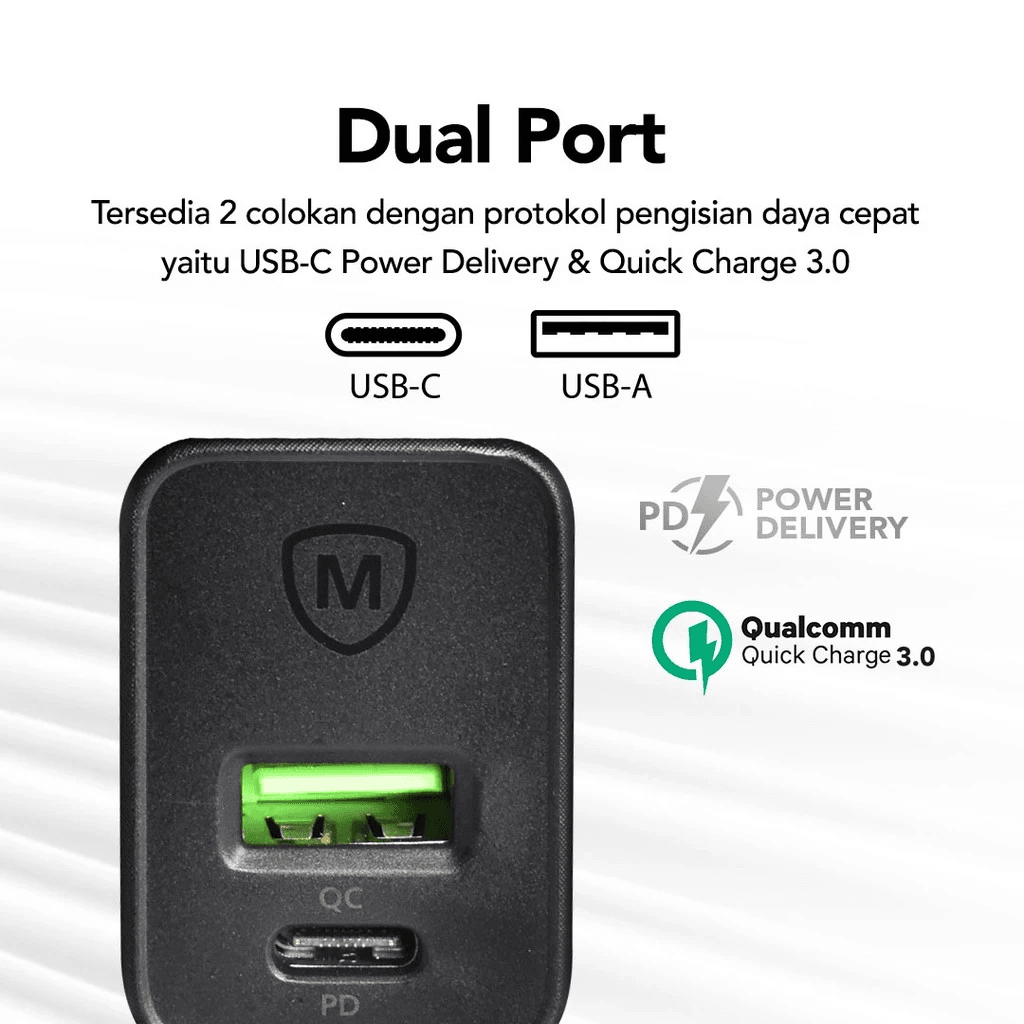 Micropack Wall Charger Dual Ports Fast Charging 20W + Cable C to C (MWC-220PD) - SFI Group - 3