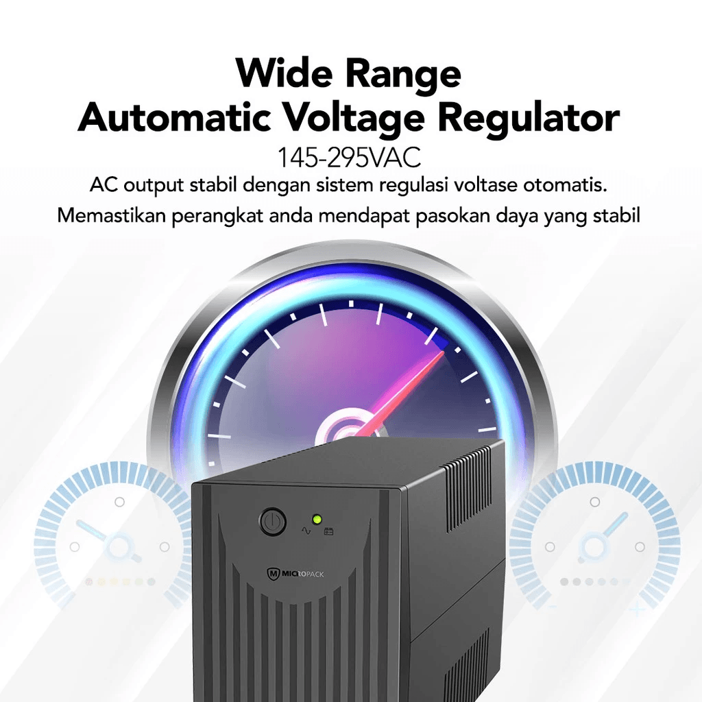 Micropack UPS Offline Premium Stabilizer - Lightning Protection (Anti Petir) - 650VA/390W - Battery 7Ah - MFU-650 - SFI Group - 3