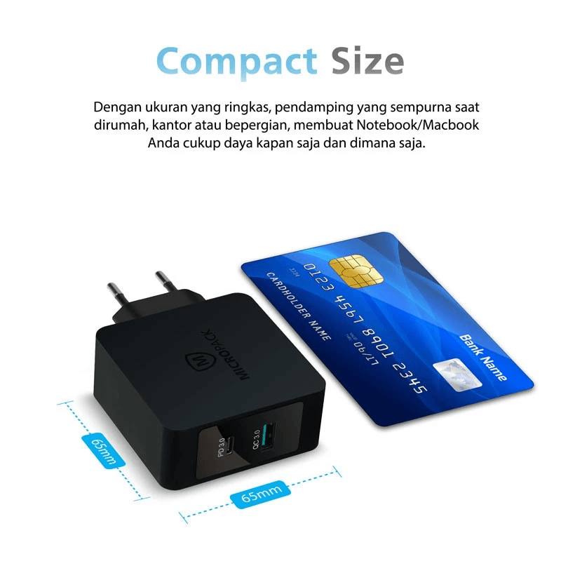 Micropack Wall Charger USB A + USB C PD Max Output 48W - MWC-248PD - SFI Group - 2