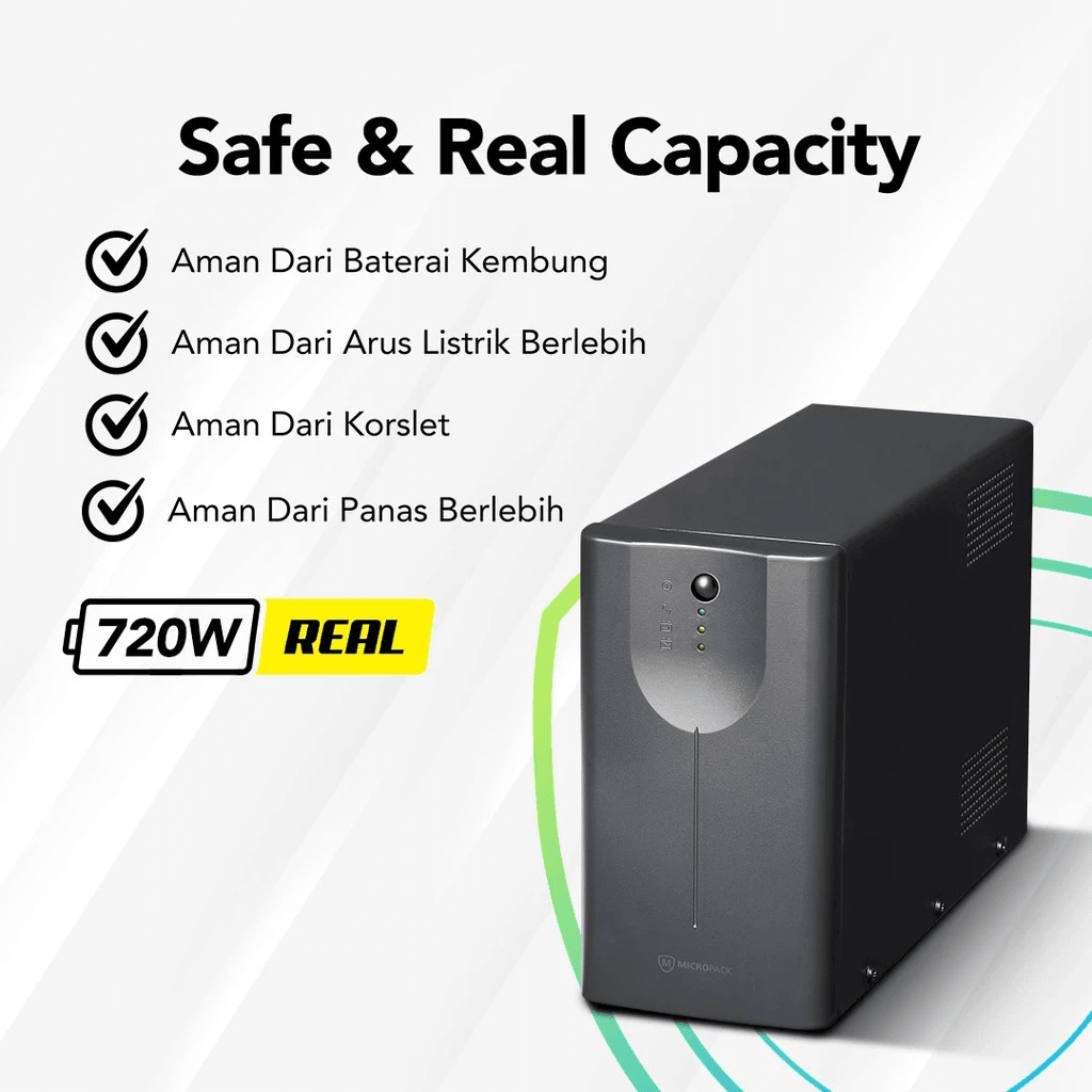 Micropack UPS Offline Premium Stabilizer - Lightning Protection (Anti Petir) - 1200VA/720W - Battery 7Ah - MFU-1200 - SFI Group - 2