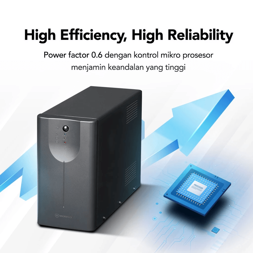 Micropack UPS Offline Premium Stabilizer - Lightning Protection (Anti Petir) - 1200VA/720W - Battery 7Ah - MFU-1200 - SFI Group - 3